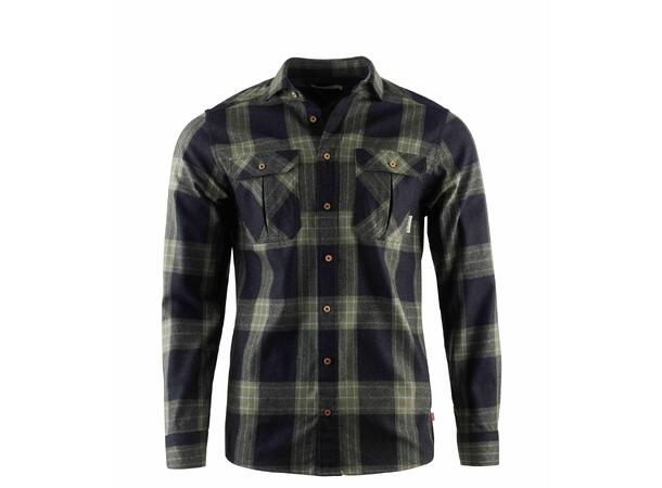 ReBorn woolshirt M's Check Dark Grey / Salvia L