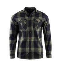 ReBorn woolshirt M's Check Dark Grey / Salvia L