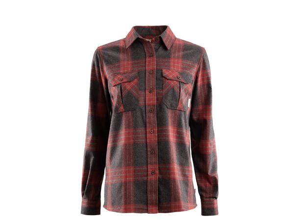 Reborn woolshirt W's Check - Grey / Red S