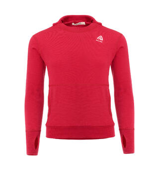 WarmWool hoodsweater Jr Jester Red / Beige Melange 160
