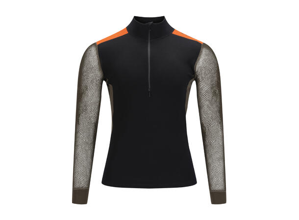 WoolNet Hybrid mockneck M's Jet Black/Tarmac/Gold Flame S 