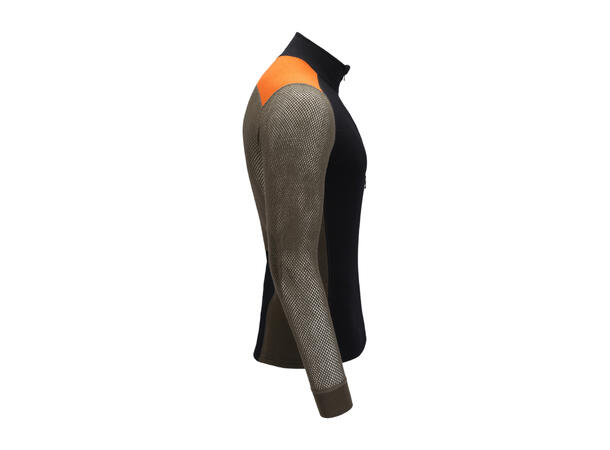 WoolNet Hybrid mockneck M's Jet Black/Tarmac/Gold Flame S 