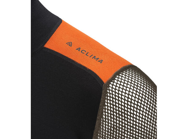 WoolNet Hybrid mockneck M's Jet Black/Tarmac/Gold Flame S 