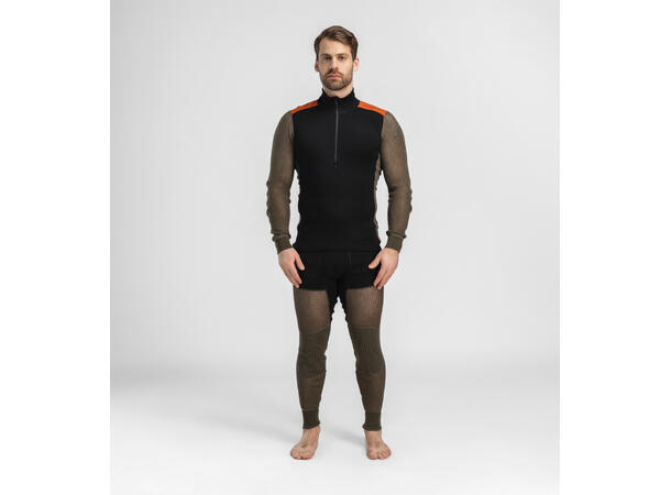 WoolNet Hybrid mockneck M's Jet Black/Tarmac/Gold Flame S 