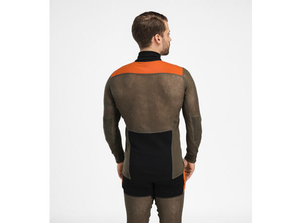 WoolNet Hybrid mockneck M's Jet Black/Tarmac/Gold Flame S 