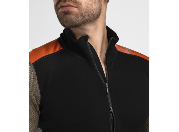 WoolNet Hybrid mockneck M's Jet Black/Tarmac/Gold Flame S 
