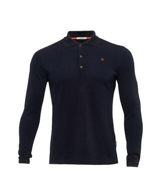 LeisureWool pique shirt long sleeve M's Navy Blazer XS