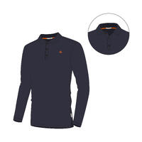 LeisureWool pique shirt long sleeve M's Navy Blazer XS