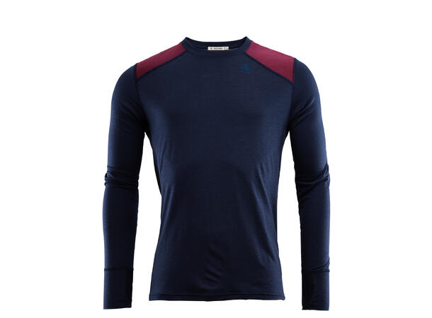 LightWool 140 reinforced crewneck M's Navy Blazer/Ranger Green/Zinfandel S