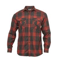 ReBorn woolshirt M's Check - Grey / Red M