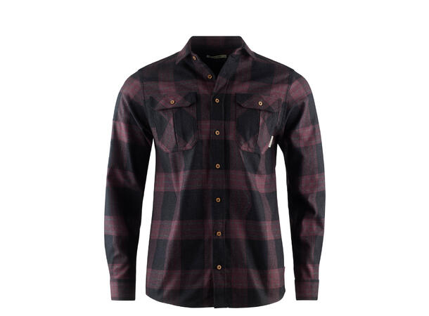 ReBorn woolshirt M's Check Dark Grey / Bordeau L