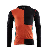 WarmWool hoodsweater w/zip M's Jet Black/Red Clay/North Atlantic L