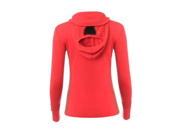 WarmWool hoodsweater w/zip W's Jester Red/Spiced Coral/Spiced Apple L