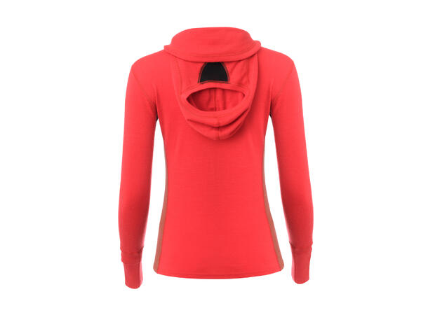 WarmWool hoodsweater w/zip W's Jester Red/Spiced Coral/Spiced Apple L 