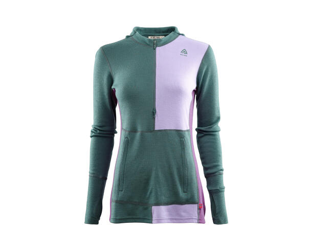 WarmWool hoodsweater w/zip W's NorthAtlantic/PurpleRose/SunsetPurpl M 