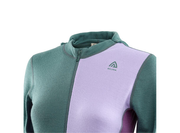 WarmWool hoodsweater w/zip W's NorthAtlantic/PurpleRose/SunsetPurpl L