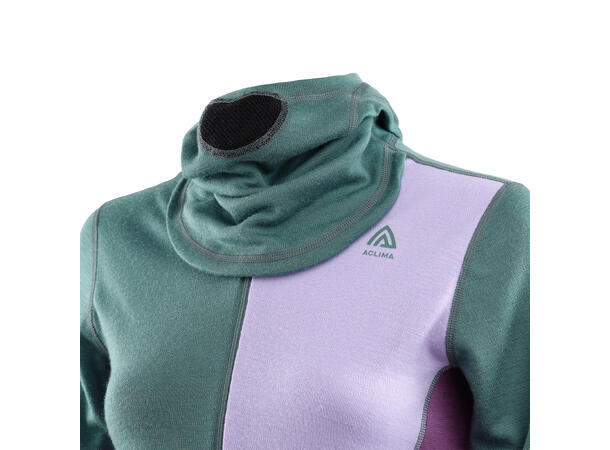 WarmWool hoodsweater w/zip W's NorthAtlantic/PurpleRose/SunsetPurpl L