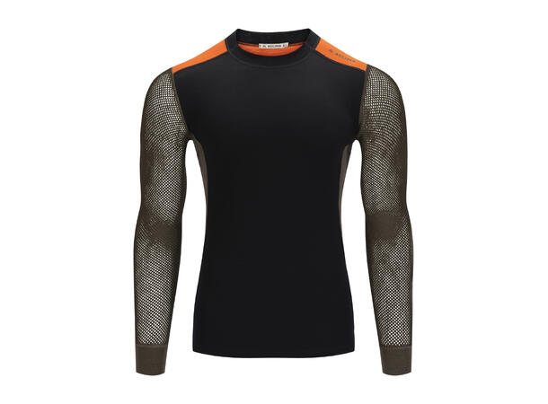 WoolNet Hybrid crewneck M's Jet Black/Tarmac/Gold Flame XS 