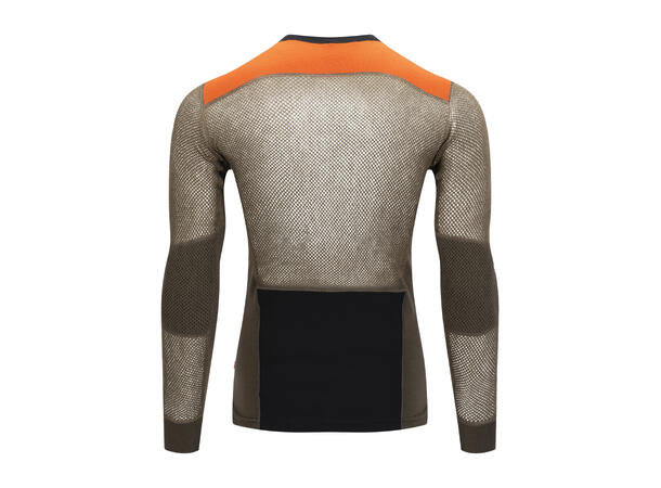 WoolNet Hybrid crewneck M's Jet Black/Tarmac/Gold Flame XS 