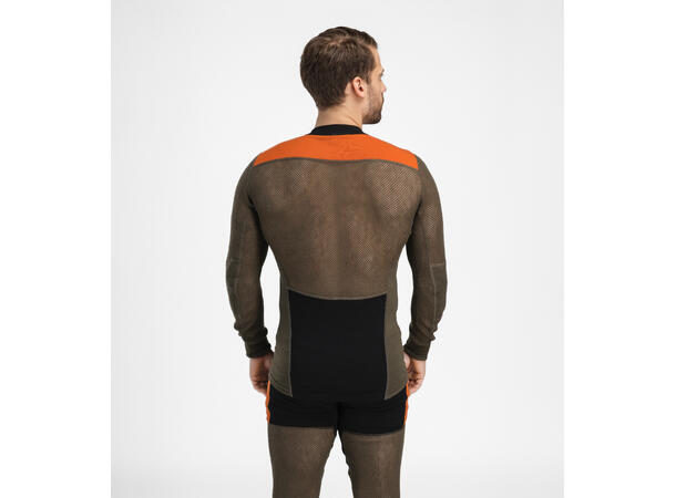 WoolNet Hybrid crewneck M's Jet Black/Tarmac/Gold Flame XS 