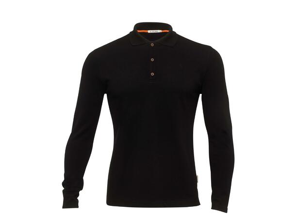 LeisureWool pique shirt long sleeve M's Jet Black XL