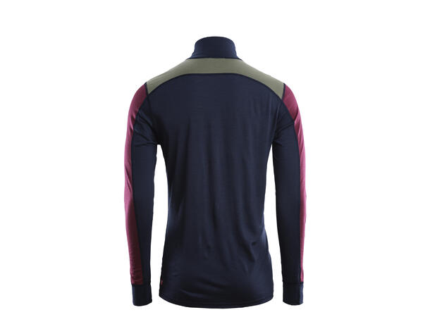 LightWool 140 reinforced mockneck M's Navy Blazer/Ranger Green/Zinfandel L