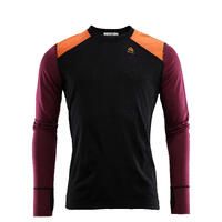 LightWool 140 reinforced crewneck M's Jet Black/Zinfandel/Orange Tiger S