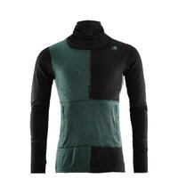 WarmWool hoodsweater w/zip M's Jet Black/Green Gables/NorthAtlantic L