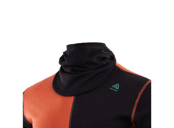 WarmWool hoodsweater w/zip M's Jet Black/Red Clay/North Atlantic S