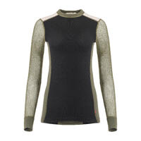 WoolNet Hybrid crewneck W's Jet Black / Olive Night / Beige Mel XS