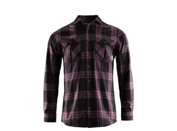 ReBorn woolshirt M's Check - Dark Grey/ Fudge L