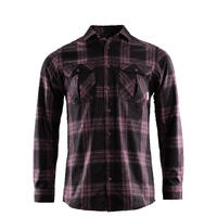 ReBorn woolshirt M's Check - Dark Grey/ Fudge L