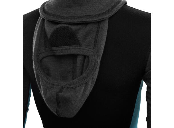 WarmWool Hood Sweater w/zip W Jet Black/ Marengo/ Tapestry XL