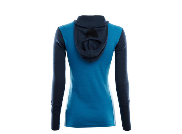 WarmWool hoodsweater w/zip W's Blue Sapphire/Navy Blazer/Azure Blue XS