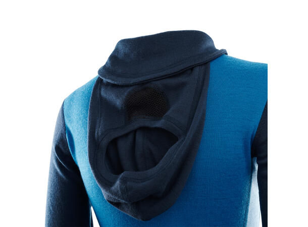WarmWool hoodsweater w/zip W's Blue Sapphire/Navy Blazer/Azure Blue S