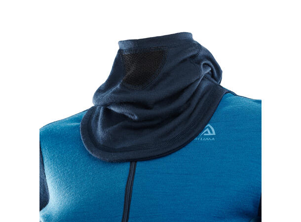WarmWool hoodsweater w/zip W's Blue Sapphire/Navy Blazer/Azure Blue L