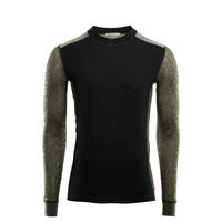 WoolNet Hybrid crewneck M's Jet Black/Olive Night/Dill L