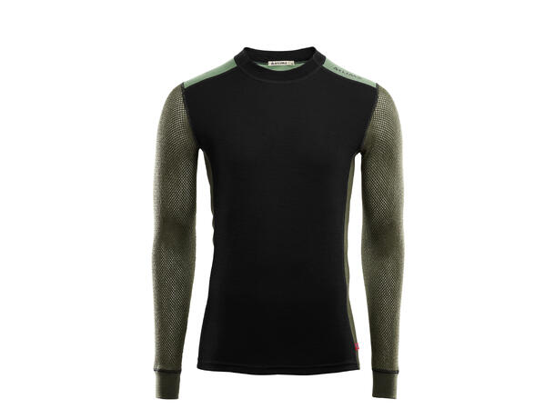 WoolNet Hybrid crewneck M's Jet Black/Olive Night/Dill L