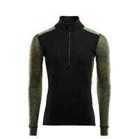 WoolNet Hybrid mockneck M's Jet Black/Olive Night/Dill L