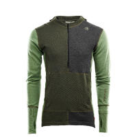 WarmWool hoodsweater w/zip M's Olive Night/Dill/Marengo L