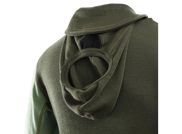 WarmWool hoodsweater w/zip M's Olive Night/Dill/Marengo L