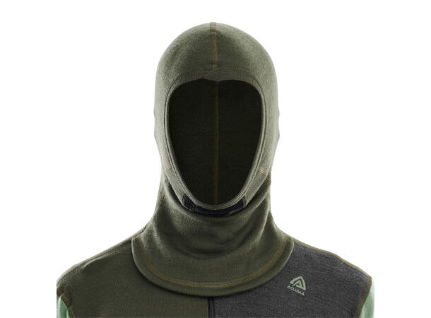 WarmWool hoodsweater w/zip M's Olive Night/Dill/Marengo L