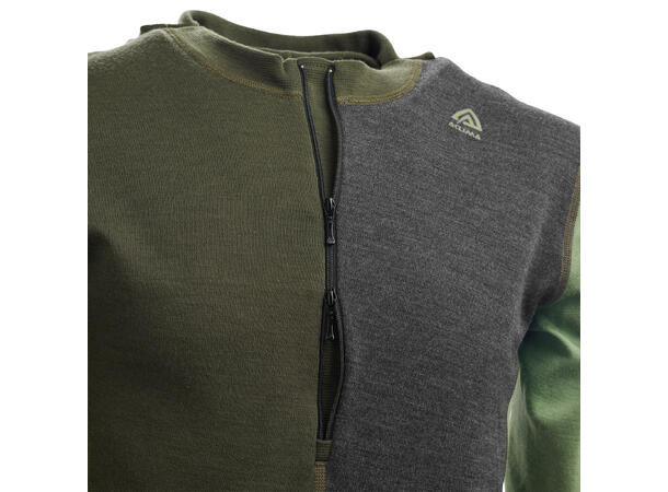 WarmWool hoodsweater w/zip M's Olive Night/Dill/Marengo L