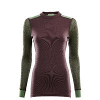 WoolNet Hybrid crewneck W's Fudge/Dill/Olive Night S