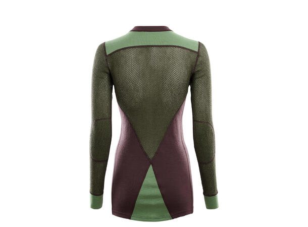 WoolNet Hybrid crewneck W's Fudge/Dill/Olive Night S