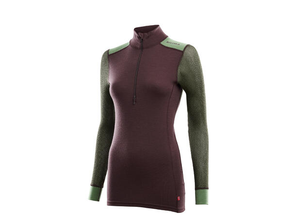 WoolNet Hybrid mockneck W's Fudge/Dill/Olive Night M