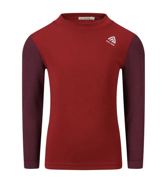 WarmWool crewneck Ch Red Dahlia/Fig 100 