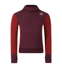 WarmWool hoodsweater Ch Fig/Red Dahlia 110