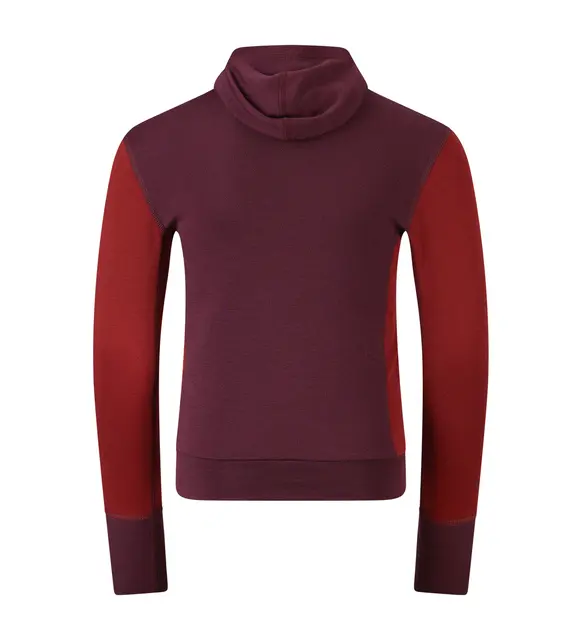 WarmWool hoodsweater Ch Fig/Red Dahlia 110 