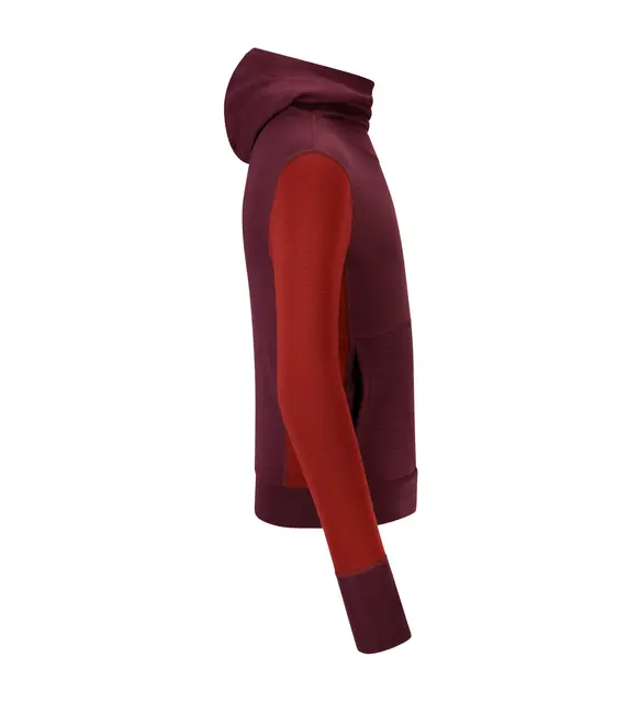 WarmWool hoodsweater Ch Fig/Red Dahlia 110 